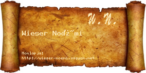 Wieser Noémi névjegykártya